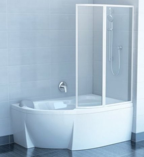 Ravak Supernova parawan nawannowy ROSA I 140 lewy biały szkło przeźroczyste ANTICALC VSK2