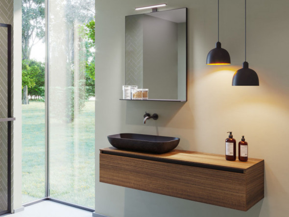 Riho Livit Slate Bowl umywalka nablatowa prostokątna 58x38 cm czarny mat F70073