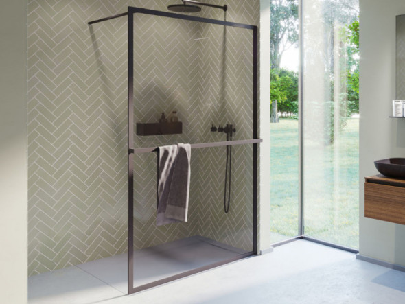 Riho Lucid GD400 kabina typu Walk-In 140 cm L/P profil czarny przeźroczyste GDB414B000