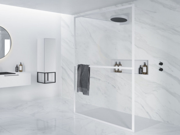 Riho Lucid GD401 kabina typu Walk-In 120 cm profil biały przeźroczyste GD312W000