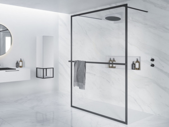 Riho Lucid GD401 kabina typu Walk-In 120 cm profil czarny przeźroczyste GD312B000