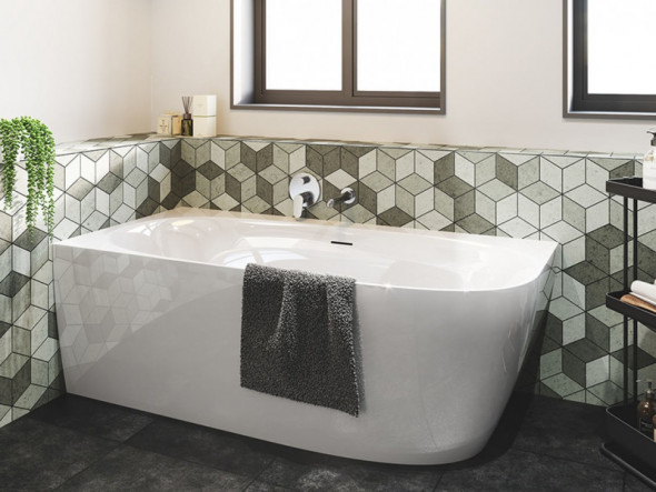 Riho Omega Corner wanna wolnostojąca przyścienna prawa akrylowa 170x80 biały połysk BD29