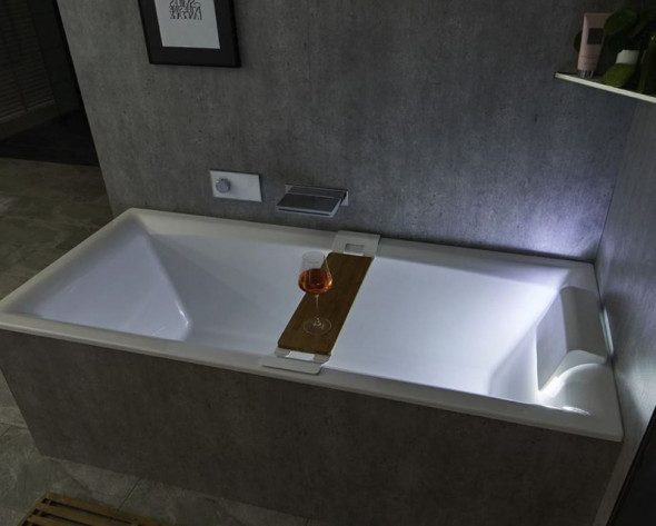 Riho Still Square LED wanna prostokątna prawa 170x75 z oświetleniem LED, zagłówkiem i syfonem akryl BR0200500K00130