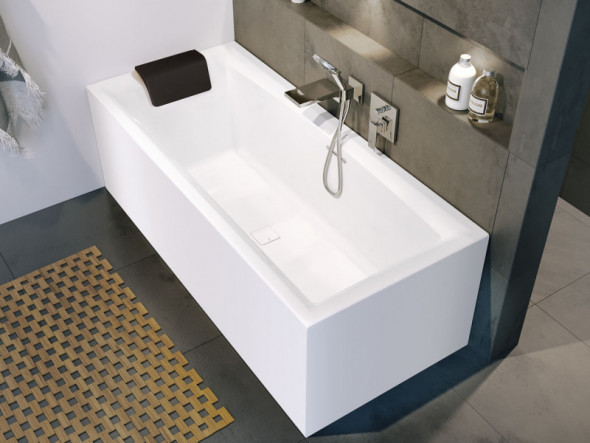 Riho Still Square Plug&amp;amp;Play wanna prostokątna prawa 170x75 ze zintegrowaną obudową biały BD13005