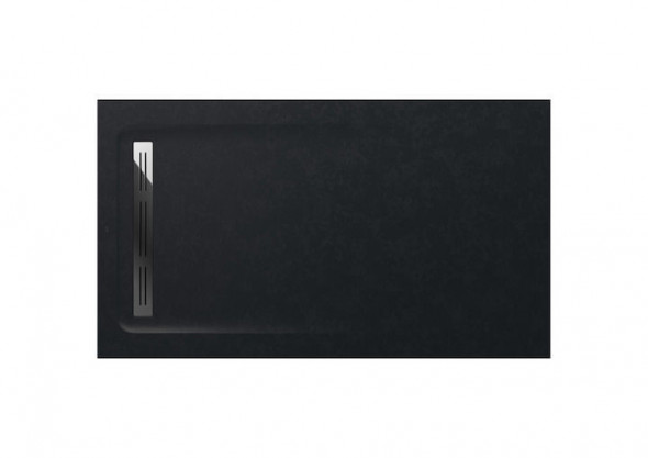 Roca Aquos brodzik prostokątny 140x80 ze zintegrowanym odpływem konglomerat czarny AP60157832001400
