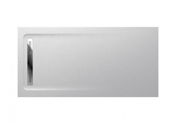 Roca Aquos brodzik prostokątny 160x80 ze zintegrowanym odpływem konglomerat biały AP60164032001100