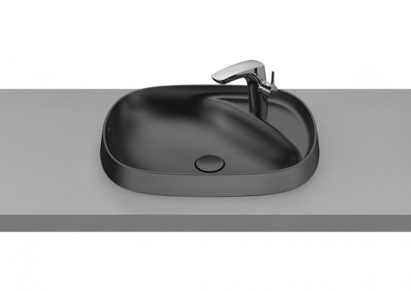 Roca Beyond Colors umywalka wpuszczana w blat 58,5x45 FineCeramic onyx A3270B6640