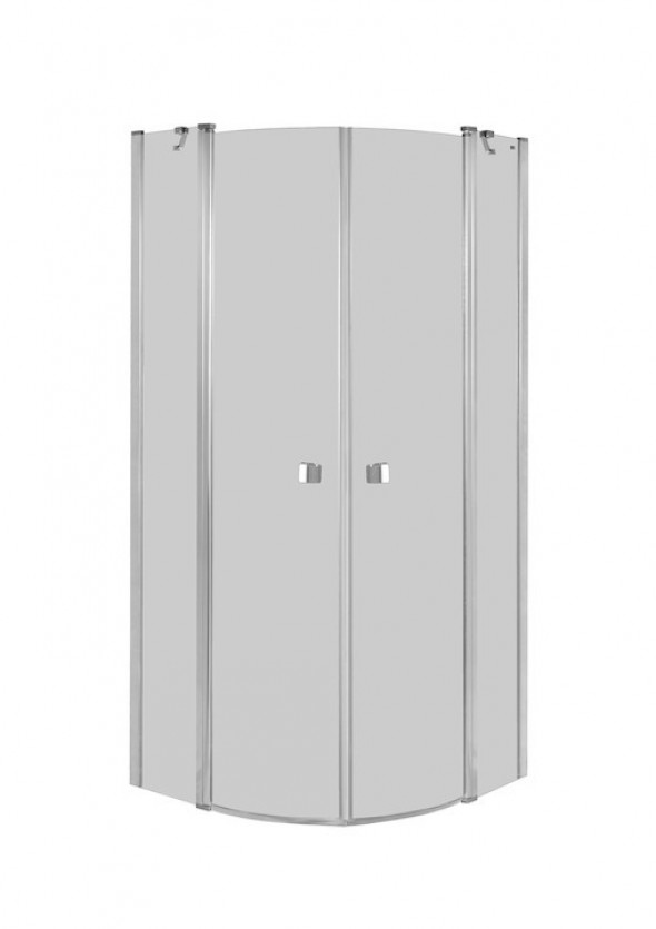 Roca Capital Rondo kabina półokrągła 90x90 drzwi otwierane z polem stałym chrom przeźroczyste MaxiClean AM4309012M