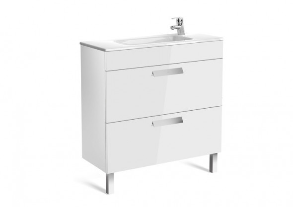 Roca Debba Unik Compacto 80 zestaw szafka z 2 szufladami + umywalka 80cm biały połysk A855907806