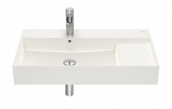 Roca Inspira Square umywalka wisząca asymetryczna 80x49 beżowy A32752B650