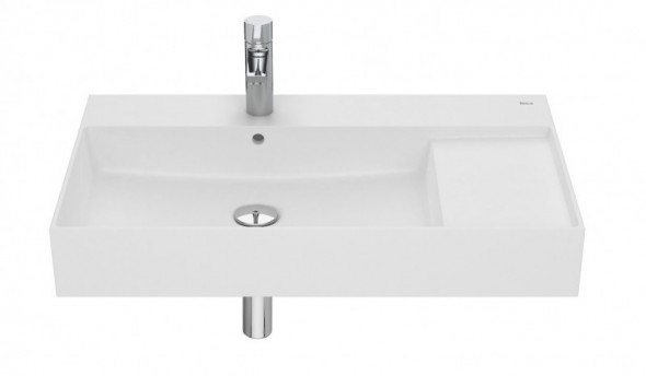 Roca Inspira Square umywalka wisząca asymetryczna 80x49 biały matowy A32752B620