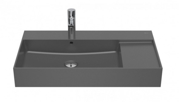 Roca Inspira Square umywalka wisząca asymetryczna 80x49 onyks A32752B640