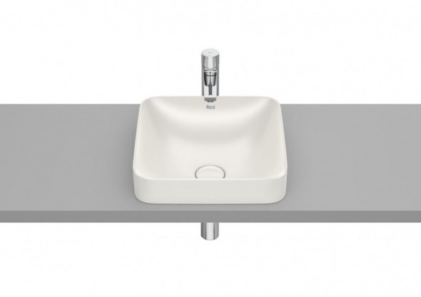 Roca Inspira Square umywalka wpuszczana w blat 37x37 beżowy A32753R650