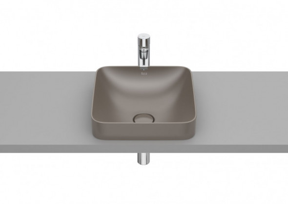 Roca Inspira Square umywalka wpuszczana w blat 37x37 cafe A32753R660