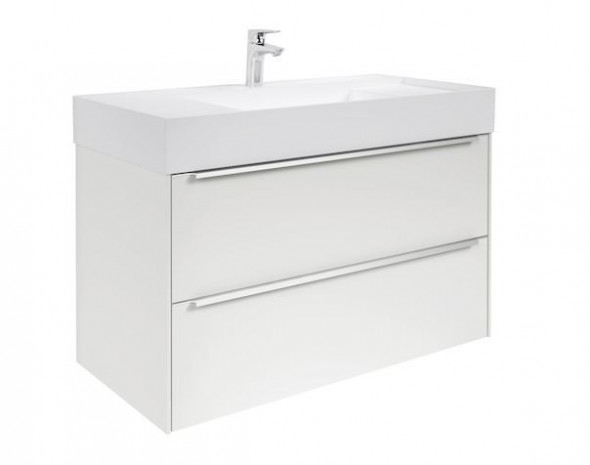 Roca Inspira Unik 100 cm zestaw łazienkowy z 2 szufladami + umywalka biały połysk A851077806