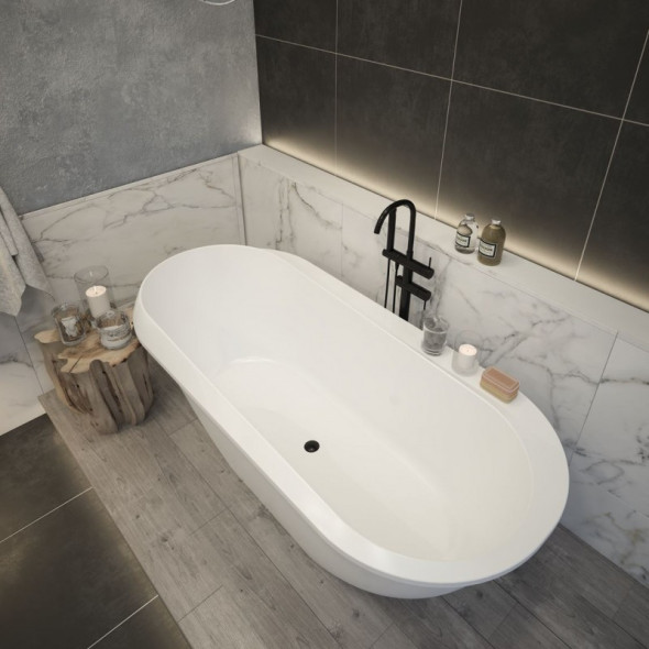 Sanitti Otto wanna wolnostojąca 168x78,5 lany marmur biały połysk P_U_627_02_1680