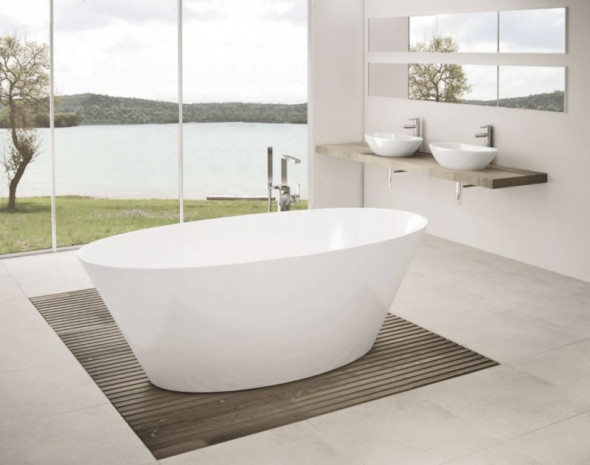 Sanitti SEI wanna wolnostojąca 160x78 lany marmur biały połysk 11060000