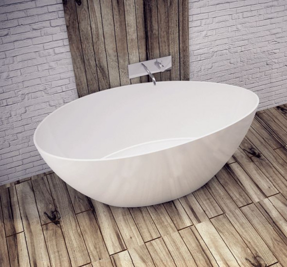 Sanitti Tre wanna wolnostojąca 154x80 lany marmur biały połysk 11030000