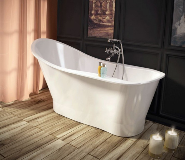 Sanitti Uno wanna wolnostojąca 165x77 lany marmur biały połysk 11010000