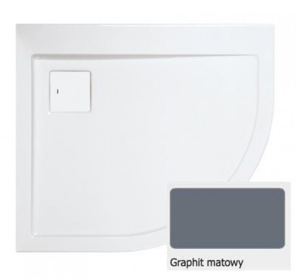 Sanplast Space Line BP-L/SPACE brodzik półokrągły asymetryczny 80x90 lewy akryl grafit matowy 615-110-0420-26-000
