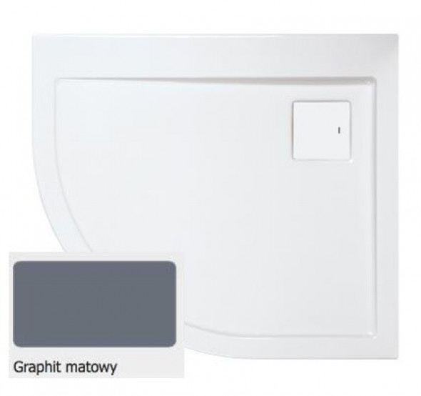 Sanplast Space Line BP-P/SPACE brodzik półokrągły asymetryczny 80x90 prawy akryl grafit matowy 615-110-0430-26-000