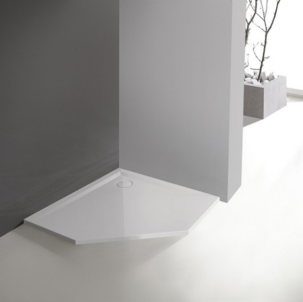 Sanplast Space Mineral BPK-M/SPACE brodzik pięciokątny płaski 90x90 biały 645-290-0830-01-000