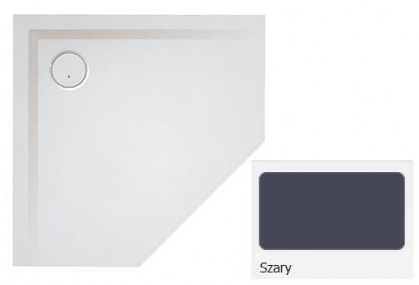 Sanplast Space Mineral BPK-M/SPACE brodzik pięciokątny płaski 90x90 szary 645-290-0830-51-002