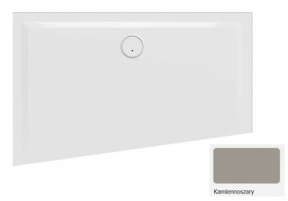 Sanplast Space Mineral BTL-M/SPACE brodzik trapezowy asymetryczny lewy płaski 90x120 kamiennoszary 645-290-1500-52-000