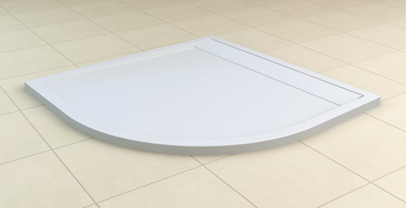 Sanswiss ILA WIR brodzik półokrągły 90x90 konglomerat z odpływem biały WIR550900404