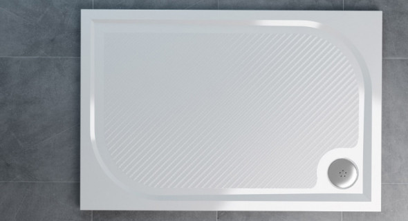 Sanswiss Marblemate WMA brodzik prostokatny 80x100 konglomerat biały WMA8010004