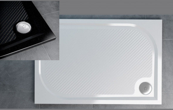 Sanswiss Marblemate WMA brodzik prostokatny 80x110 konglomerat czarny granit WMA80110154