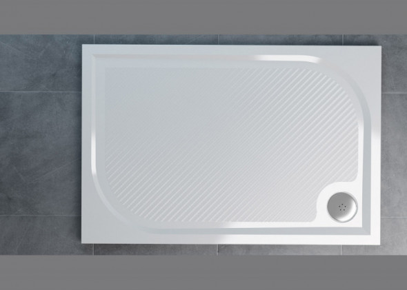 Sanswiss Marblemate WMA brodzik prostokatny 90x100 konglomerat biały WMA9010004