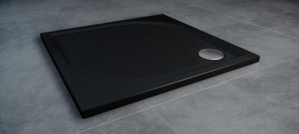 Sanswiss Marblemate WMQ brodzik kwadratowy 90x90 konglomerat czarny granit WMQ0900154