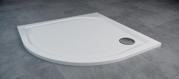 Sanswiss Marblemate WMR brodzik półokrągły 100x100 konglomerat biały WMR55100004