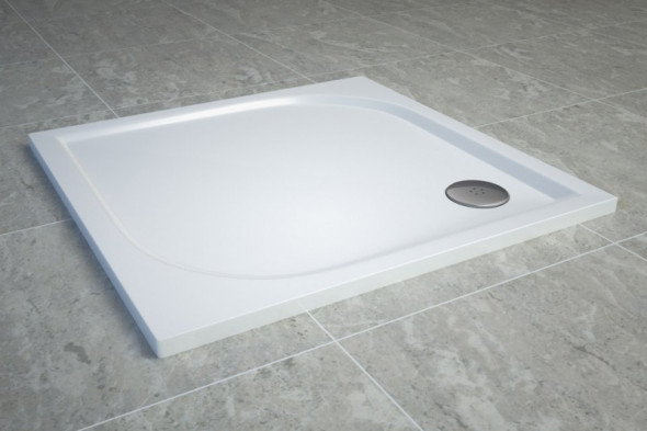 Sanswiss Tracy brodzik kwadratowy 100x100 konglomerat biały WAQ100004