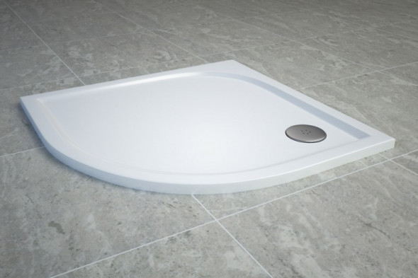 Sanswiss Tracy brodzik półokrągły 100x100 konglomerat biały WAR55100004