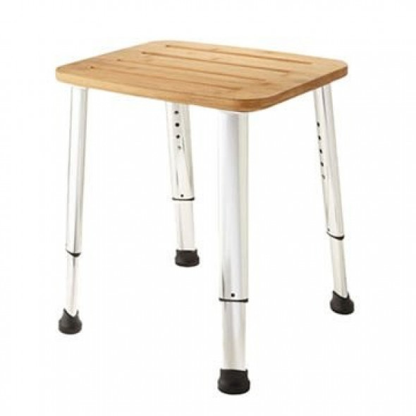 Sapho Gedy taboret łazienkowy bambus chrom AE865