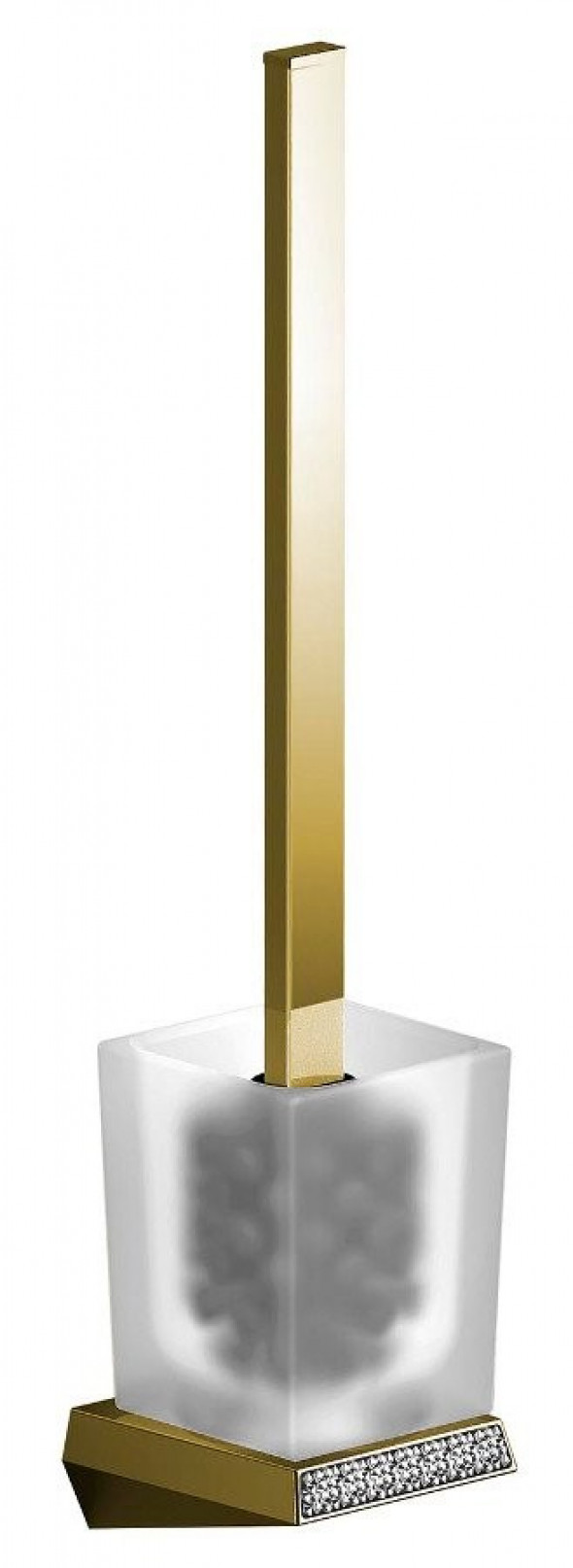 Sapho Soul Crystal szczotka WC zawieszana naścienna złoto polerowane szkło mleczne 165070