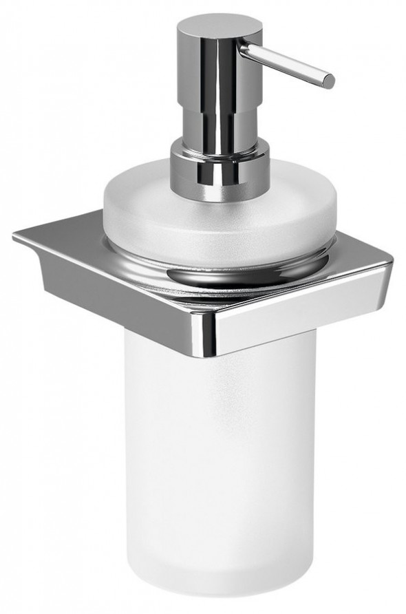 Sapho Zen dozownik do mydła wiszący 250ml szkło mleczne chrom 161010