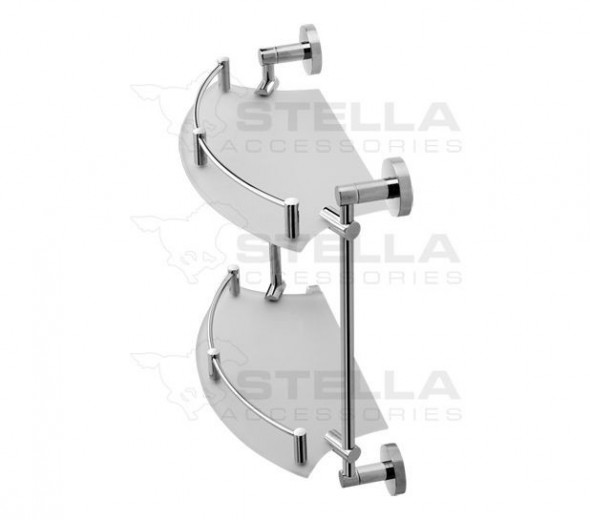 Stella Classic półka szklana podwójna szkło matowe chrom 07811