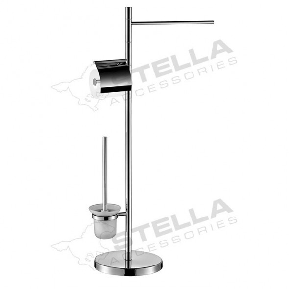 Stella stojak wieszak stojący na ręczniki + uchwyt na papier + szczotka wc chrom 19201
