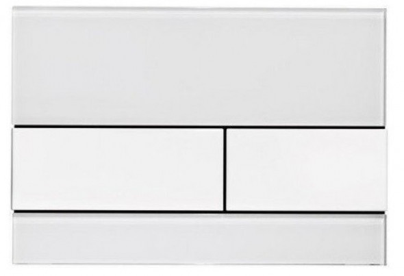 Tece Square przycisk spłukujący do stelaża WC szkło białe przyciski białe 9240800