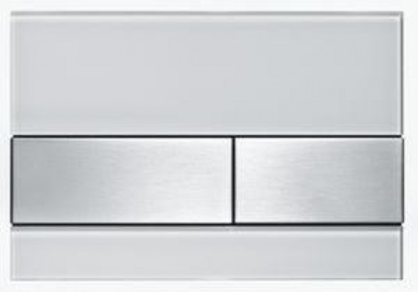 Tece Square przycisk spłukujący do stelaża WC szkło białe przyciski stal szczotkowana 9.240.801