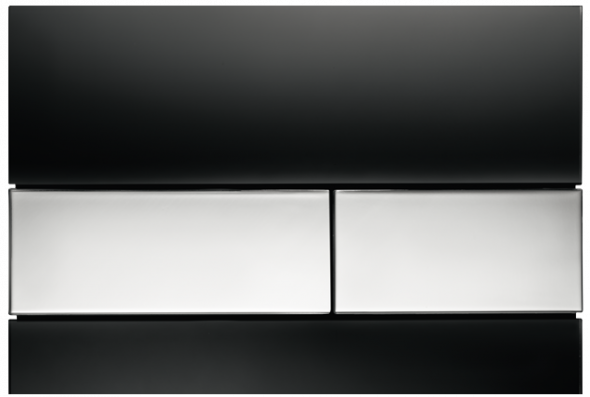 Tece Square przycisk spłukujący do stelaża WC szkło czarne przyciski chrom połysk 9240807