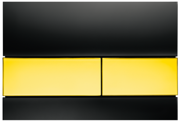 Tece Square przycisk spłukujący do stelaża WC szkło czarne przyciski złote 9240808