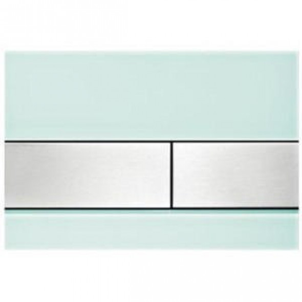 Tece Square przycisk spłukujący do stelaża WC szkło zielone przyciski chrom połysk 9240805