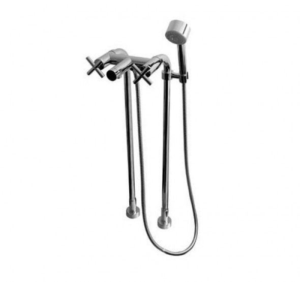 Tres Bimax bateria wannowa z przyłączem podłogowym chrom 1.63.194