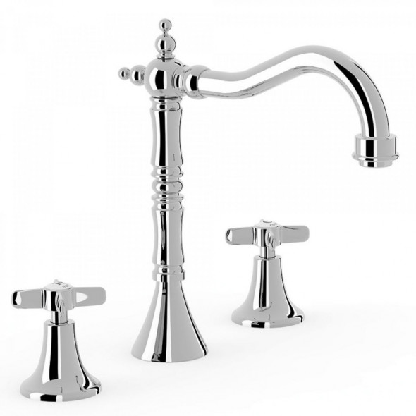 Tres Clasic bateria umywalkowa dwuuchwytowa retro chrom 242.105.01