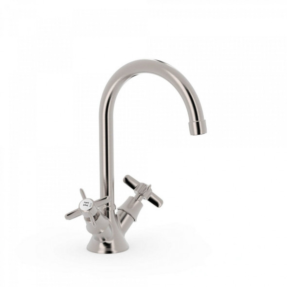 Tres Clasic bateria umywalkowa dwuuchwytowa retro wysoka stal 242.109.01.AC