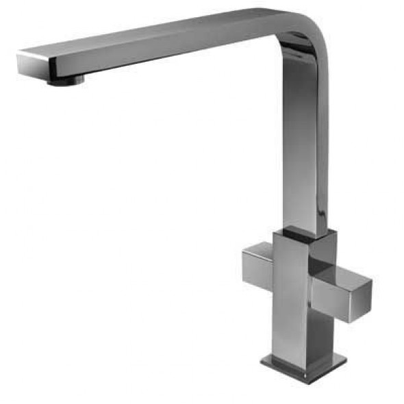 Tres Cuadro bateria kuchenna zlewozmywakowa stojąca chrom 1.08.496